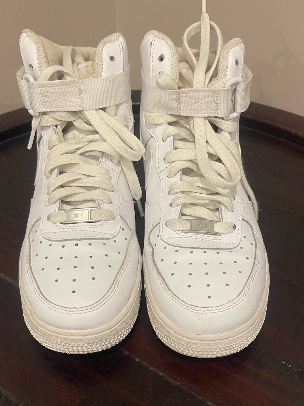 Nike Kids White High-Top Sneakers with Strap